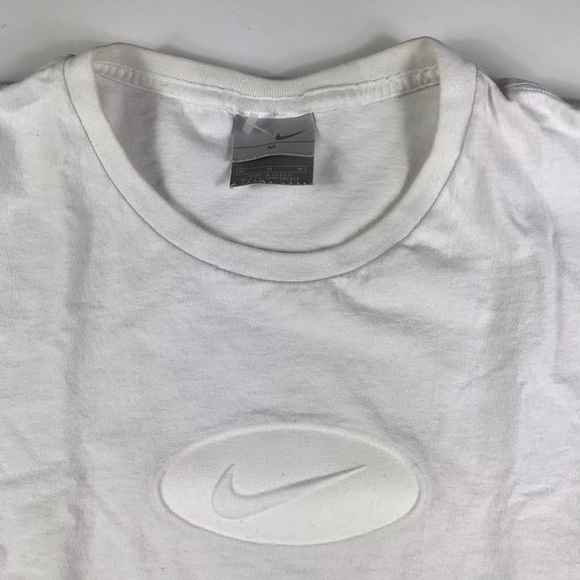 90s Nike white embroidered check shirt - Picture 3 of 4